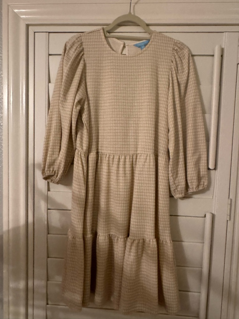 Draper James Cream Tiered Puff Sleeve Dress
